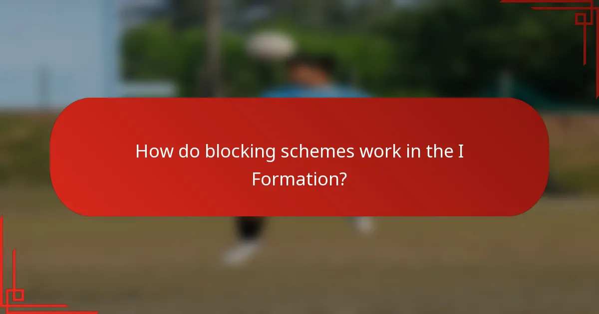 How do blocking schemes work in the I Formation?