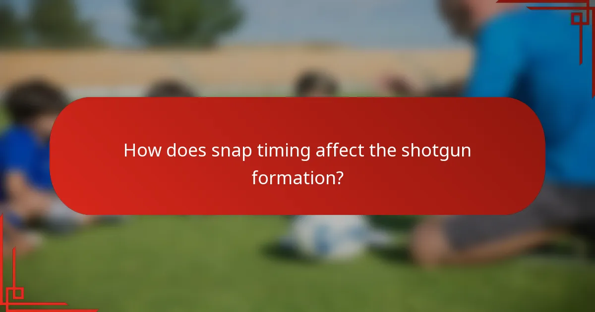How does snap timing affect the shotgun formation?