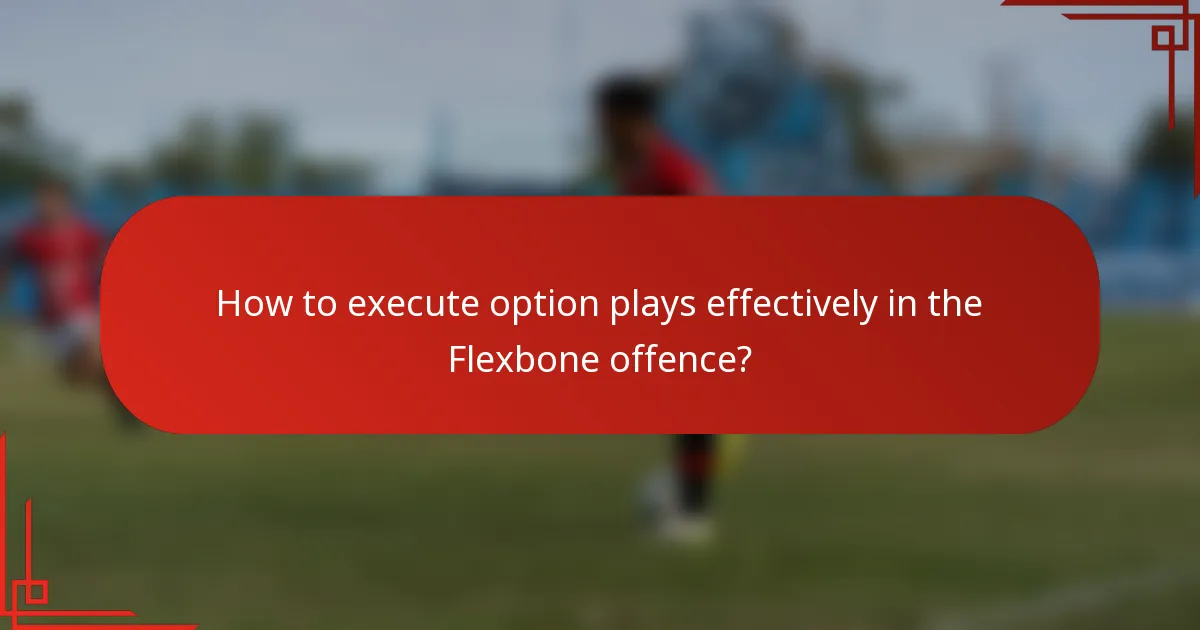 How to execute option plays effectively in the Flexbone offence?