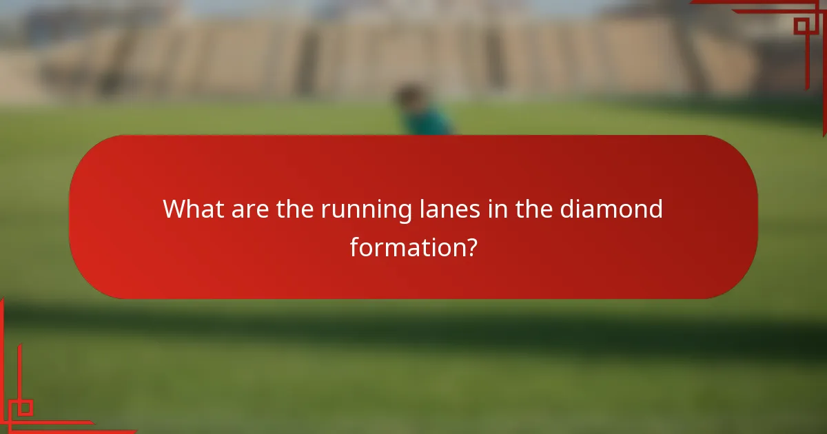 What are the running lanes in the diamond formation?